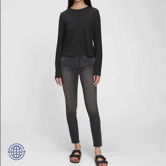 GAP🧸 sz 14 16 = 33 T Mid Rise True Skinny Jeans w/ washwell!NWT charcoal gray - Picture 7 of 12
